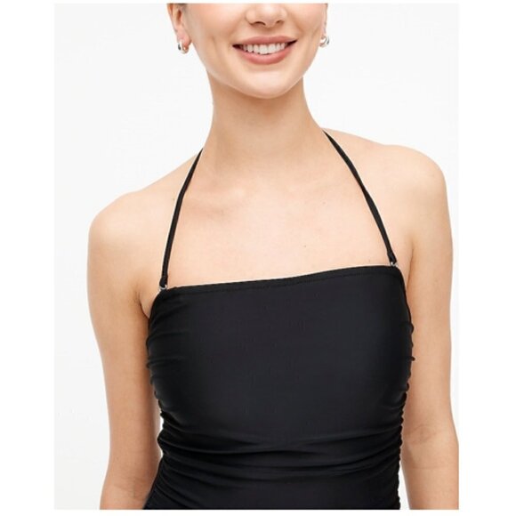 J. Crew Plus Removable Halter Strapless One Piece Swimsuit Black Size 2X NWT - Picture 2 of 7